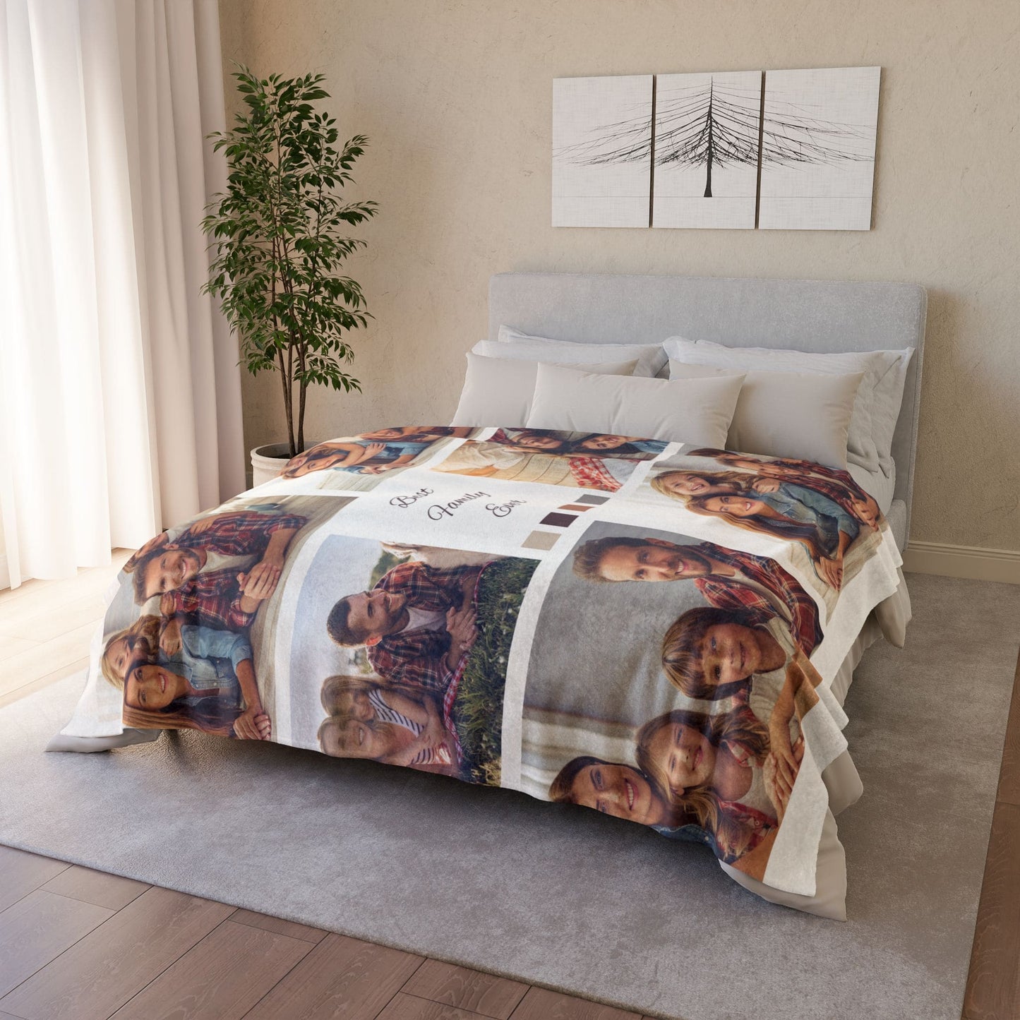 Extralarge Personalised Blanket Photo Fleece Blanket - Soft, Cozy, Gift - 150cm x 150cm
