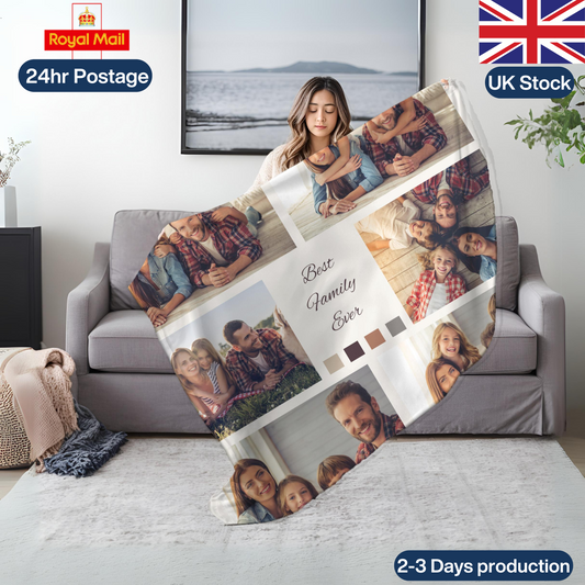 Extralarge Personalised Blanket Photo Fleece Blanket - Soft, Cozy, Gift - 150cm x 150cm